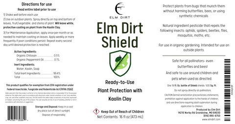 Elm Dirt's Shield, All Natural Pesticide